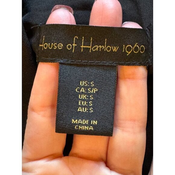 House Of Harlow 1960 Blazer‎ Women Small Black Cropped Rhinestone Fringe Coat - Picture 10 of 12